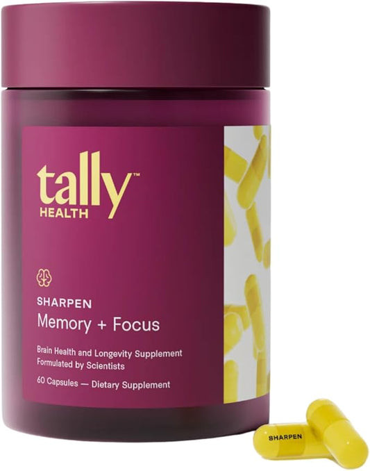 Sharpen – Brain Supplement for Focus, Memory & Long-Term Cognitive Support | 1000mg Taurine, Choline & B-Complex | Vegan, Non-GMO, Nootropic for Cellular Brain Health