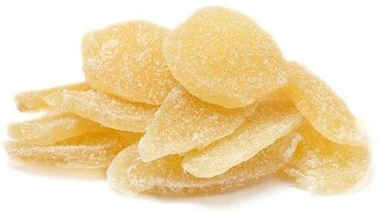 Crystallized Ginger Slices by It's Delish, 1 Lb (16 Oz Bag) Candied Dried Ginger Fruit Chews Natural Candy, Ginger Root with Sugar Crystals, Unsulphured, No Color Added - Healthy Snack, Vegan, Kosher