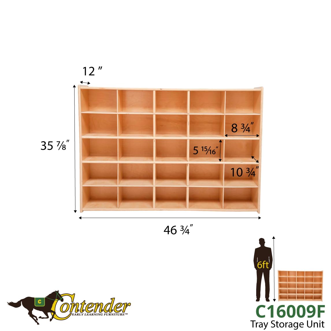 Contender 25 Cubby Birch Plywood Storage Cabinet, Office And Homeschool Organizer For Toys, Books, Art And Craft Supplies, Greengaurd Gold Certified [ Fully Assembled ]