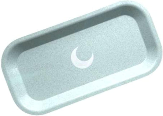 Brando Moon Small Tray - Green Lightweight Bio Tray - Made from Plants - Eco Friendly Low Carbon Kitchen Tool - Curved Edges and Smooth Surface - Travel Size 8 x 4.1 inches