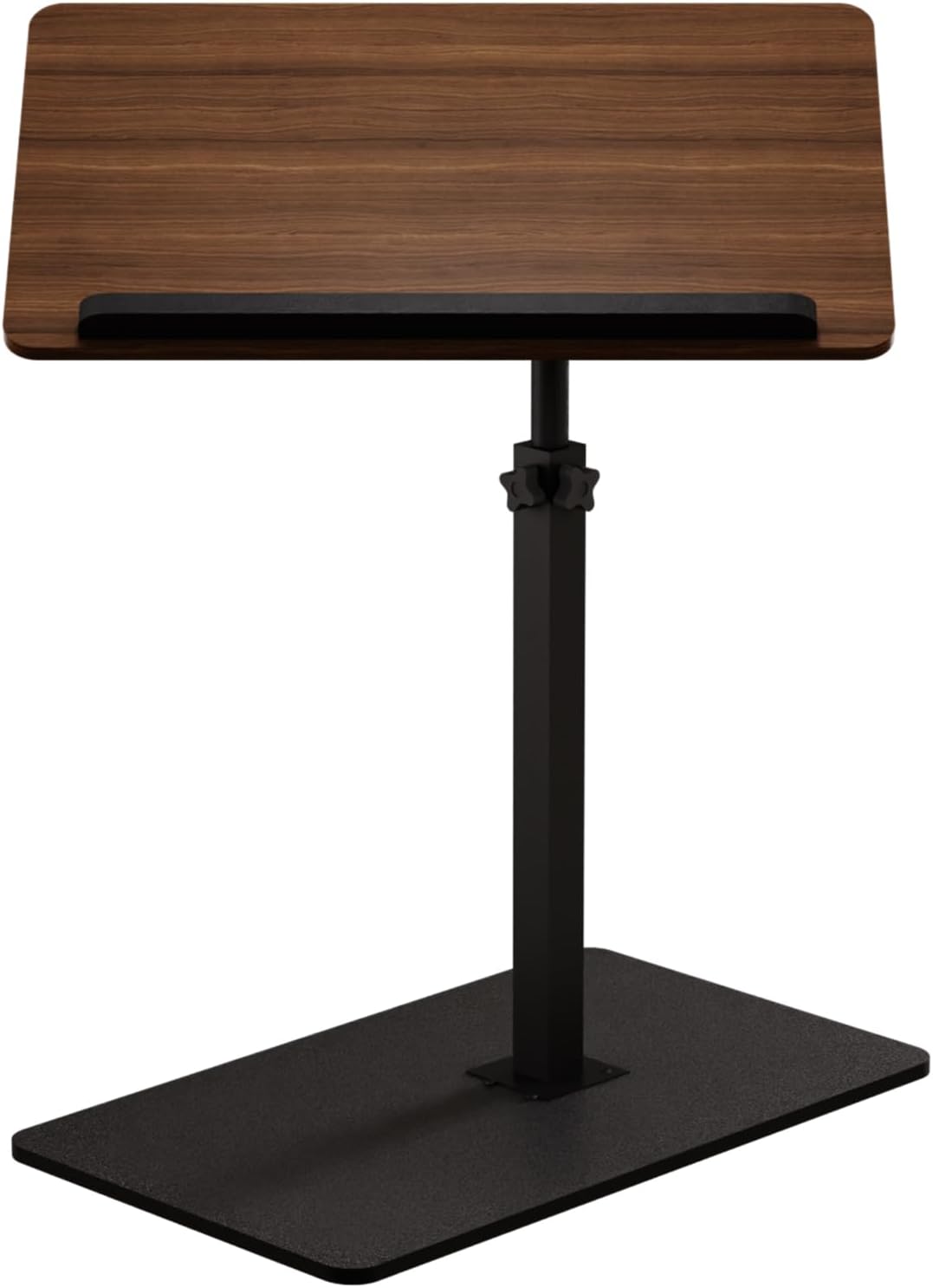 C Shaped End Table,20" W x 14" L,17"-31" Adjustable Height,Swivel and Turnable Desktop,Foldable Side Table for Small Spaces,Black Walnut (Black Walnut, 19.7" x 13.8")
