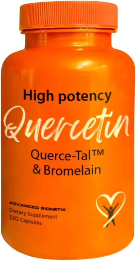 Querce-Tal™ Quercetin + Bromelain 120 Veg Capsules | High Potency Enhanced Absorption Bioavailability. Supports Anti-Oxidant, Flare up Events, Heart Immune Health, Packaging May Vary