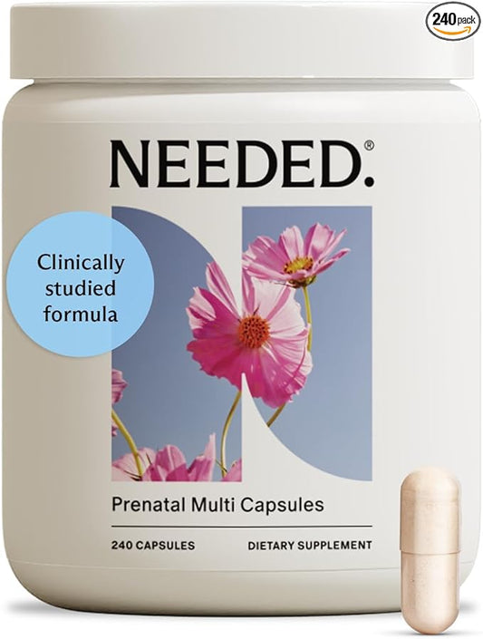 Needed. Multivitamin with Choline Capsules for Prenatal, Pregnancy, Breastfeeding, Postpartum | Expertly-Formulated & Third-Party Tested| 30-Day Supply