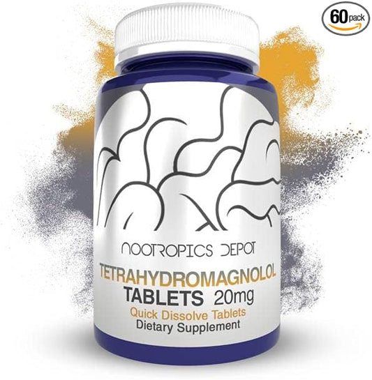 Nootropics Depot Tetrahydromagnolol Quick Dissolve Tablets | 20mg | Magnolia officinalis | Healthy Inflammation Response, Mood, & Gastrointestinal Support | 60 Count