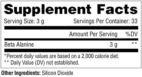 Metabolic Nutrition Beta Alanine, 100 Grams, Powder