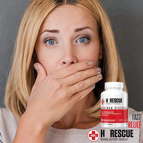 Re+Gen Nutrition H Rescue Immune Support Supplement for Adults, Capsules with Zinc, Vitamin C, L lysine Amino Acid & Oregano Oil for Immunity Health in Men & Women, 120 Capsules