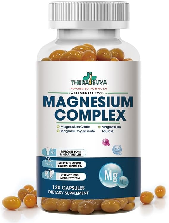 High Absorption Magnesium Complex | 6 Element Magnesium Complex for Muscle, Bone & Nerve Health - 120 Softgel Capsules, 60 Day Supply