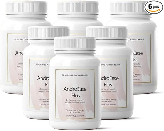 Nourished AndroEase Plus - Natural Balance Supplement for Women - Vegan Formula with Zinc & Saw Palmetto -360 Capsules for Daily Wellness & Vitality - Made in USA