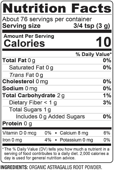 BareOrganics Organic Vegan Astragalus, 8 Ounce