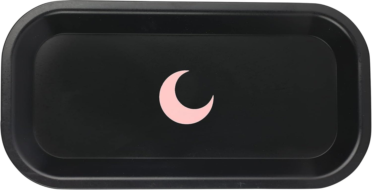 Brando Moon Small Tray - Black Lightweight Plant Based Tray - Made from Plants - Low Carbon Kitchen Tool - Curved Edges and Smooth Surface - Travel Size 8 x 4.1 inches