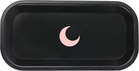 Brando Moon Small Tray - Black Lightweight Plant Based Tray - Made from Plants - Low Carbon Kitchen Tool - Curved Edges and Smooth Surface - Travel Size 8 x 4.1 inches