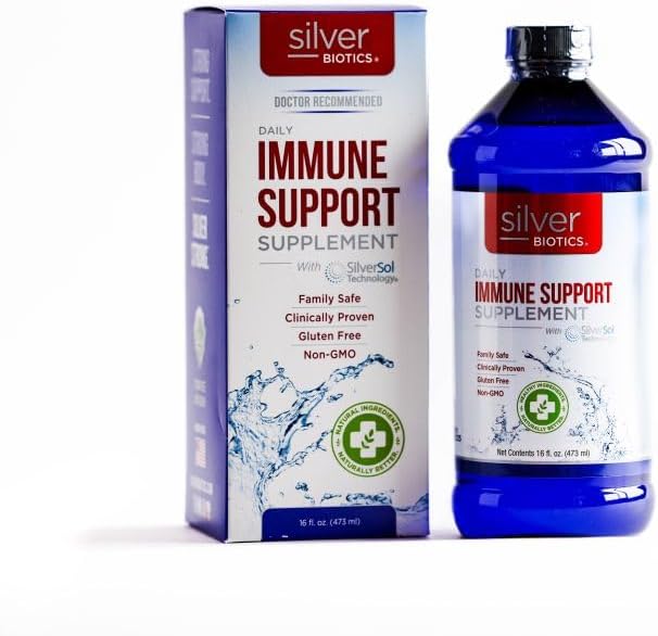 Silver Biotics Multivalent SilverSol Technology Ag₄O₄ 10 PPM Immune Support | Bio-Hacking Immune Building Natural Support | 16 Fl Oz