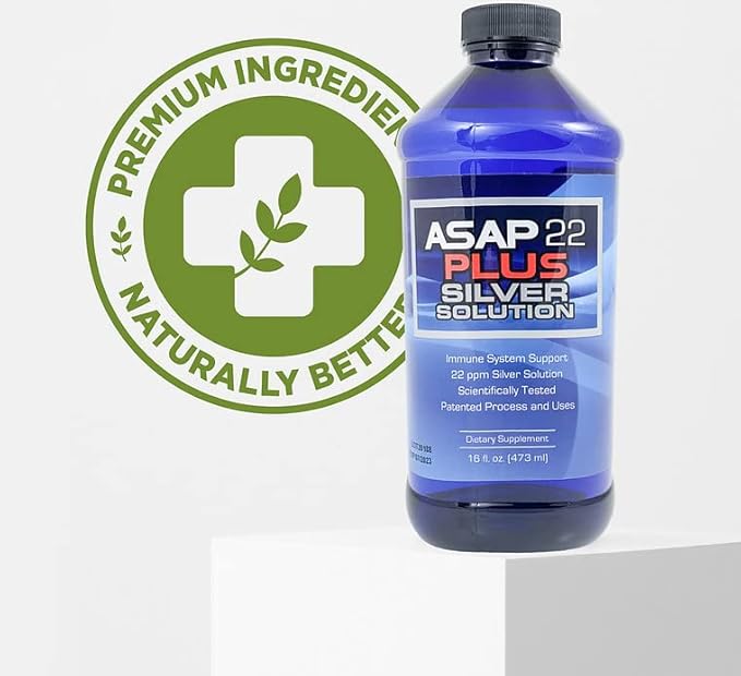 American Biotech Labs - ASAP 22 Plus Silver Solution - Immune System Support, 22 ppm Silver Solution Dietary Supplement - (16 oz)