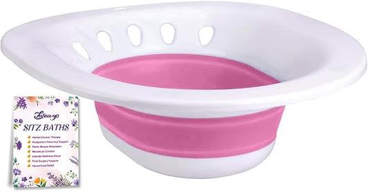 Yoni Steam Seat, Sitz Bath for Toilet, Expandable Basin for Perineal Soaking and V Steaming, Sitz Bath Seat for Hemorrhoids and Postpartum Care Soak