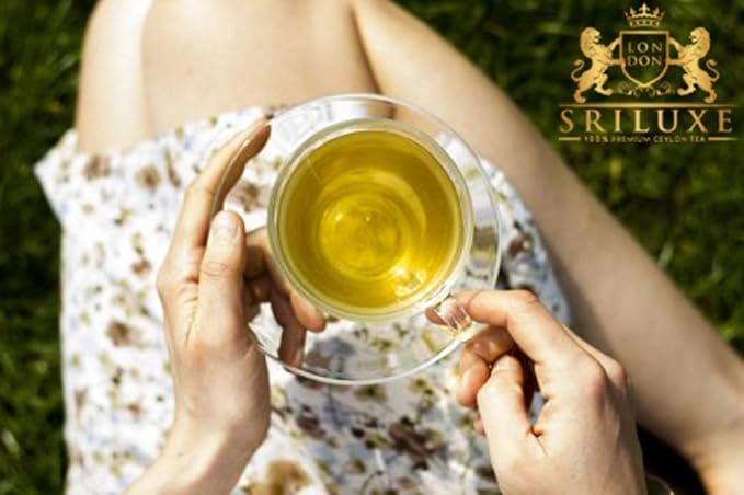 SRILUXE - Premium Quality Ceylon Green Tea Bags Exquisite Taste and Aroma | Brew Hot Tea, Iced Tea or Kombucha Tea (50 Teabags)