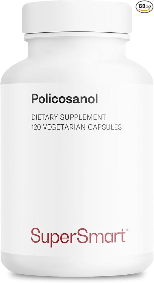 Supersmart - Policosanol 40mg per Day - Sugar Cane Extract Supplement | Non-GMO & Gluten Free - 120 Vegetarian Capsules