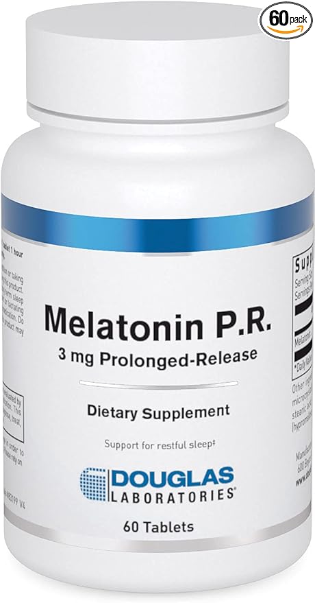 Douglas Laboratories Melatonin Prolonged Release - 3 mg Melatonin - Sleep Support Supplement - For Hormone Balance, Relaxation, Antioxidants & Immune System* - 60 Tablets