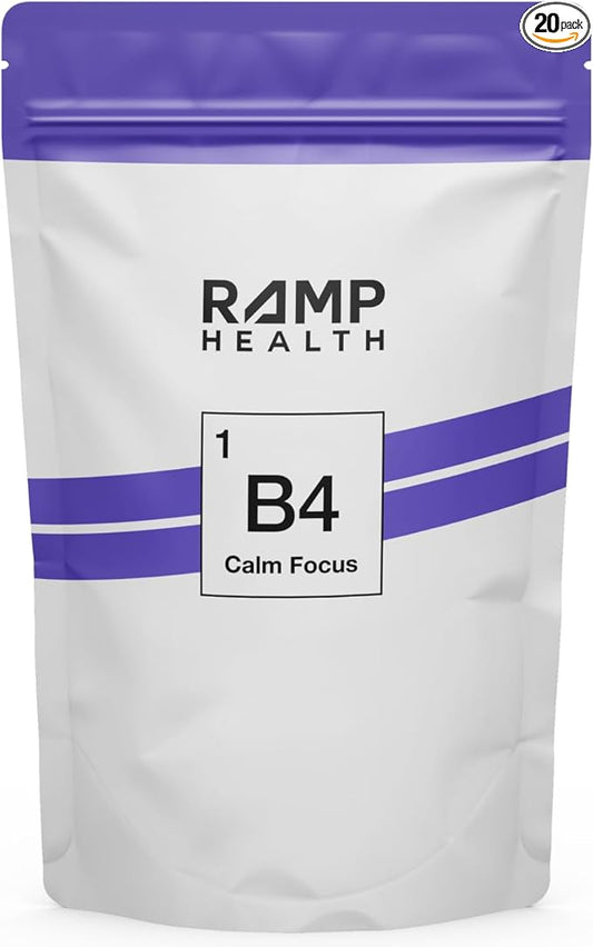 B4 - Supplement - Available in 6 Flavors - L-Theanine, Lemon Balm Extract, and More - 10 Count (10 Packets, Purple Rizz)