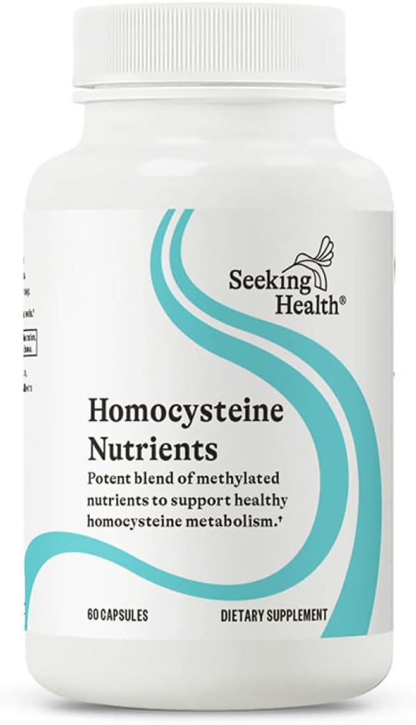 Seeking Health Homocysteine Nutrients, Formerly HomocysteX Plus, Support Homocysteine Level and Methylation, Vitamin B12, Folate (as L-methylfolate), MTHFR Gene Support (60 Capsules)