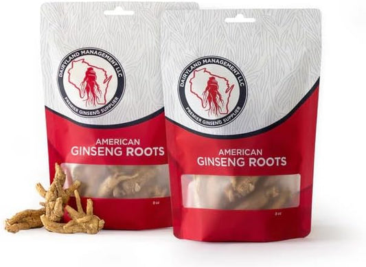Dairyland American Ginseng Roots 西洋参 - 16 oz Pack of Wisconsin Ginseng Root - Authentic American Ginseng - Non-GMO, Gluten Free Whole Ginseng - Use This Herbal Supplement in Soup, Tea, Congee