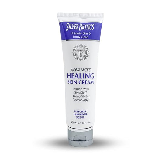 Silver Biotics Nano Silver Healing Lotion Cream Lavender Scent Infused SilverSol and Hyaluronic Acid | All Natural Ingredients to Heal, Smooth Your Skin Blemishes and Scars (3.4 oz.)