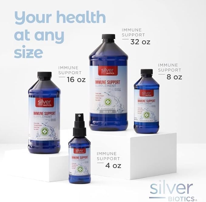 Silver Biotics Advanced Silver Technology, SilverSol Ag₄O₄ 10 PPM Immune Support | Bio-Hacking Immune Building Natural Support | 32 Fl Oz