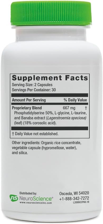 NeuroScience Neuro Adrenal Support Supplements for Women & Men - Daily Cortisol Supplement and Calming Aid - Promotes Calm Sleep, Immune Support & Healthy Cortisol Levels (60 Capsules)