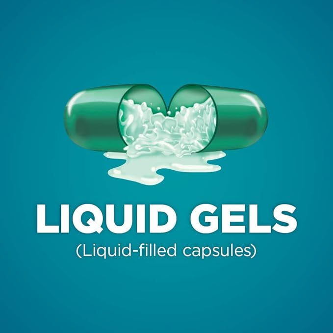 Amazon Basic Care Ibuprofen Liquid Gels 200 mg, Pain Reliever/Fever Reducer Liquid Filled Capsules, for Headache, Toothache, Backache, Menstrual Cramps and More, 160 Count (Pack of 3)