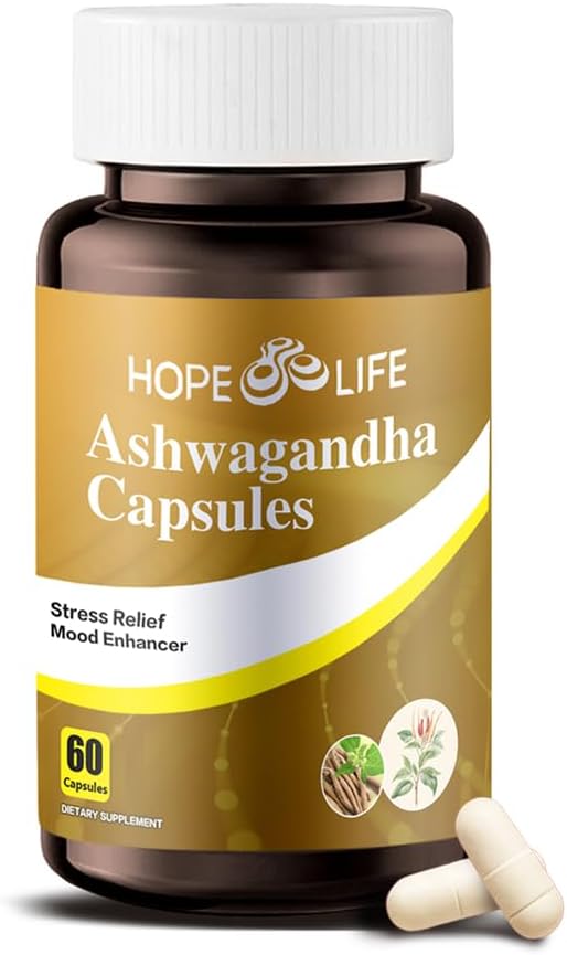 Herbal Mood & Sleep Support - Contains Ashwagandha, Spearmint Ext, GABA, Casein Protein Peptide, L-Theanine, Ginger Oil, Black Pepper Extract - Non-GMO, Soy-Free & Gluten-Free, 60 Capsules