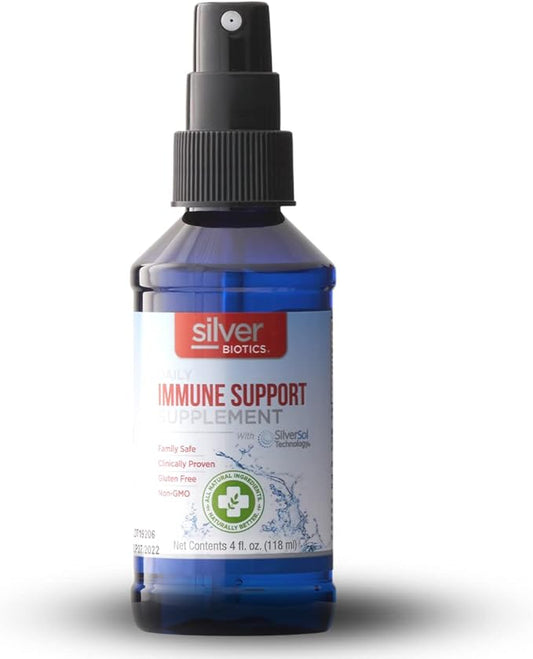 Silver Biotics Patented Multivalent SilverSol Technology | Ag₄O₄ 10 PPM Immune Support | Bio-Hacking Immune Building Natural Support | 4 oz. Sprayer