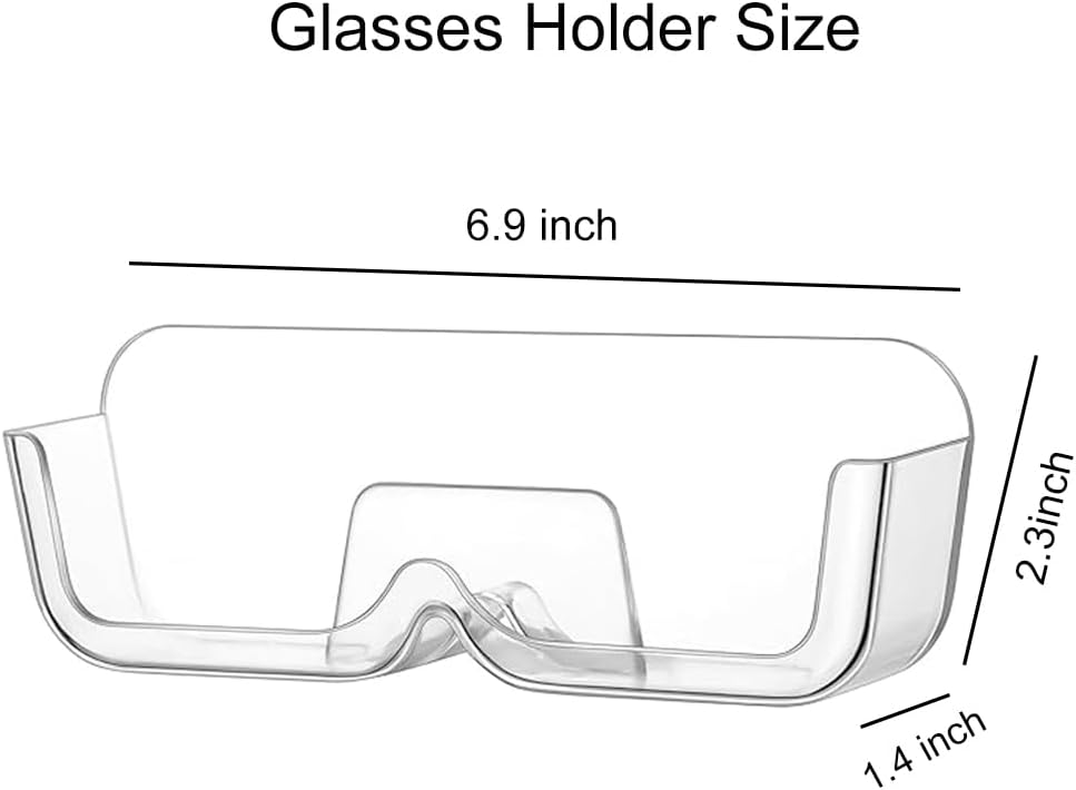 2pcs Eyeglass Holder Wall Mount, Sunglasses Storage Organizer, Glasses Holder Stand with Adhesive Sticker for Home Office Dorm