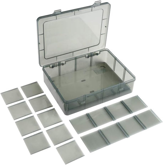 12 Girds Large Plastic Craft Storage Containers, Compartment Storage Container, Parts Storage Box with Adjustable Dividers for Sewing Arts, Washi Tape Batteries Electronics Parts and more