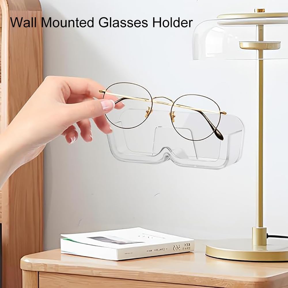 2pcs Eyeglass Holder Wall Mount, Sunglasses Storage Organizer, Glasses Holder Stand with Adhesive Sticker for Home Office Dorm