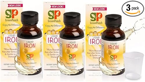 Liquid Iron Supplement for Infants Babies and Toddlers – Sugar Free Iron Drops with Folic Acid, Vitamin B6 and B12 | Certified Vegetarian | Non-GMO | Tummy Gentle | Ages 4 & Under (3 Pack)