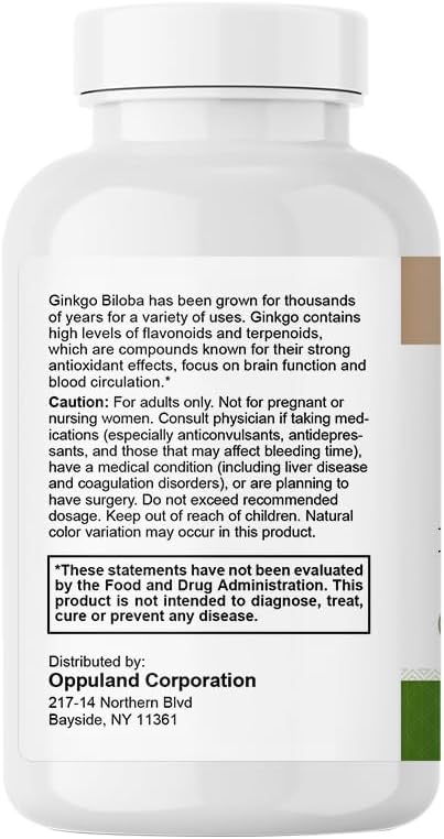 Ginkgo Biloba - 300 Veggie Capsules - 60mg Per Serving