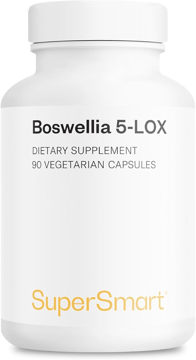 Supersmart - 5-Loxin 200mg per Day (Patented) - AKBA Supplement - 5-Loxin Boswellia Serrata Extract | Non-GMO & Gluten Free - 90 Vegetarian Capsules