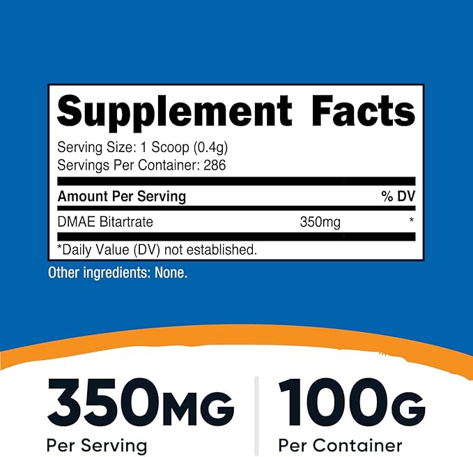 Nutricost Pure DMAE-Bitartrate Powder 100G (3 Bottles)