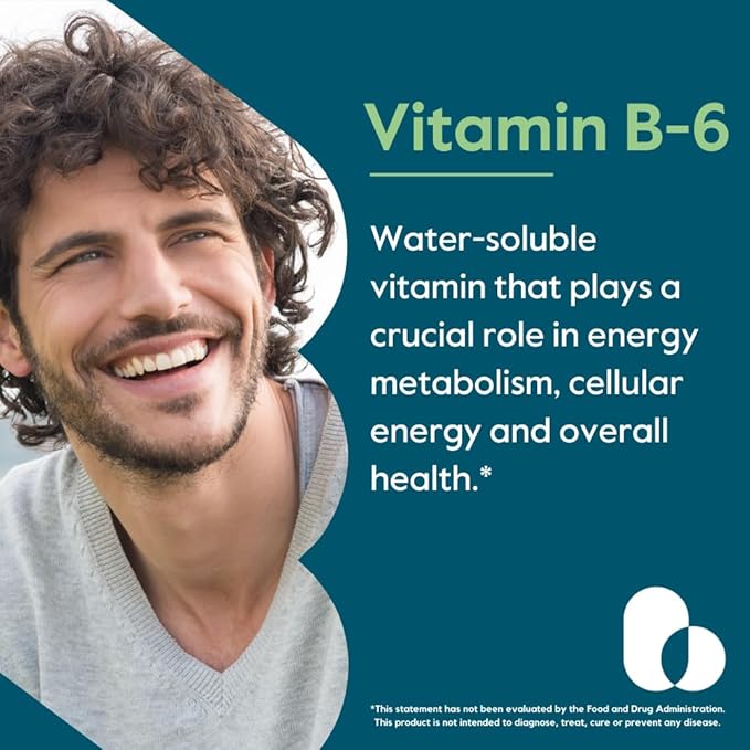 BESTVITE Vitamin B-6 200mg (120 Vegetarian Capsules) - No Stearates - No Flow Agents - Vegan - Non GMO - Gluten Free