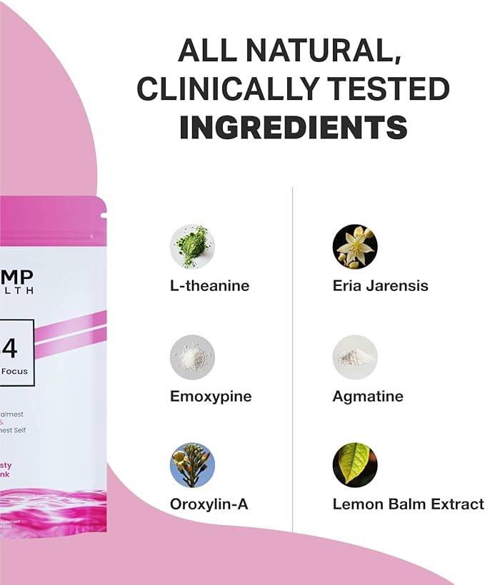 B4 - Supplement - Available in 6 Flavors - L-Theanine, Lemon Balm Extract, and More - 20 Count (20 Packets, Zesty Pink)