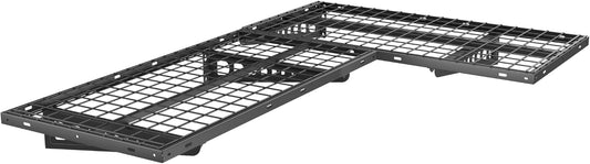 FLEXIMOUNTS 2 Pack 2x4ft Corner Wall Shelving Garage Storage Rack, 24x48 inch Floating Shelves, 660lbs Total Weight Capacity, Black, Pro Series