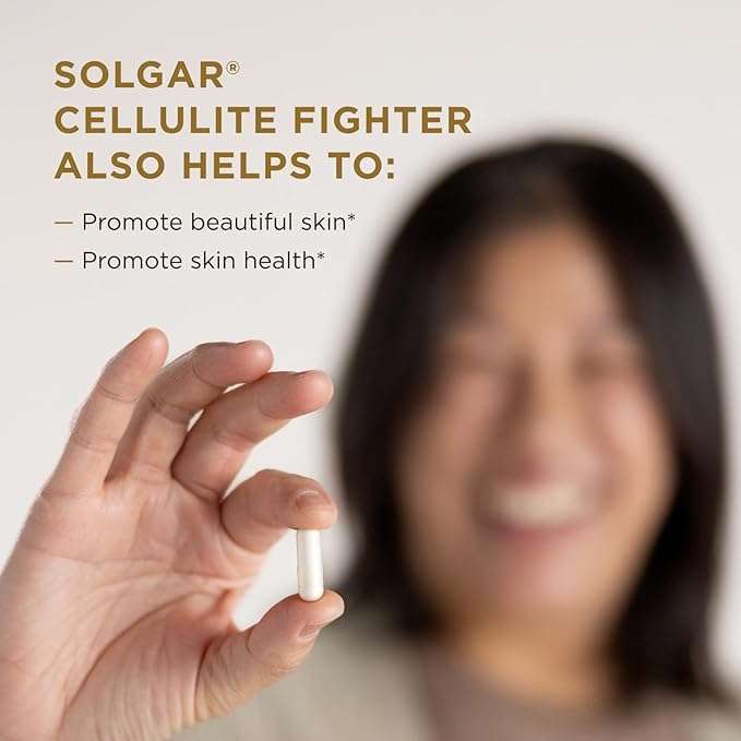Solgar Cellulite Fighter Skin Vitamin and Mineral Supplement, Support Smooth Skin with French Melon Concentrate, Hyaluronic Acid and Vitamin C Supplement, Age-Defying Nutrition for Women, 30 Servings