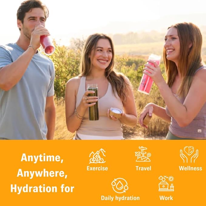 Sol-ti Organic Electrolyte Skin + Hydration Drink Mix, Superfood Hydration Sticks, SuperStix, Non-GMO, Vegan, Blueberry Lemon, 14 Single-Serving Sticks
