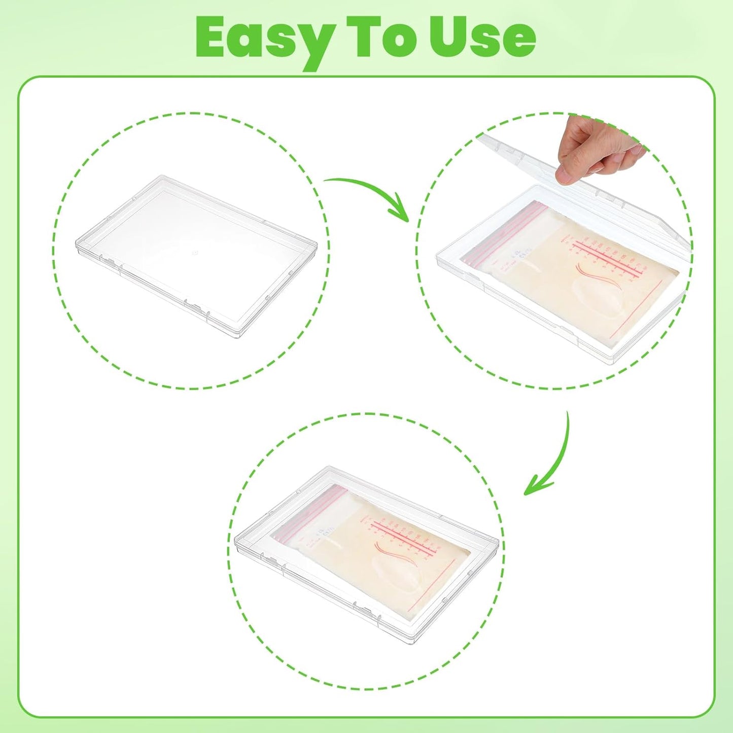 cobee 6 Pack Freeze Breast Milk Storage Bags Flat Organizer, Space Fridge Saving Clear Breastmilk Bag Tray Breastmilk Freezer Organizer Kit for Breastfeeding Essentials, 8.66 x 6.3 x 0.68 Inch