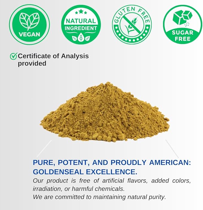 Goldenseal Root Powder - 4 oz, 113 Servings *USA Made & Tested* Pure Natural Goldenseal Root Powder Supplement