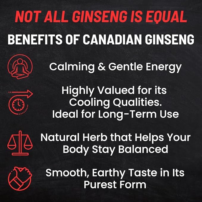 Canadian Ginseng Roots 8 oz - 5 Year Large Jumbo Size - Make Ginseng Soup - Energy | Focus | Immunity