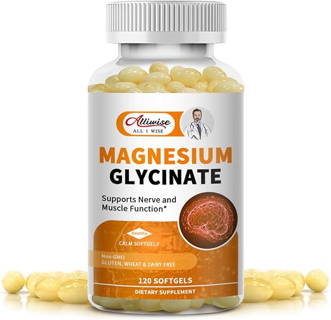 Magnesium Glycinate 400mg Softgels with Vitamin D3 & B6,Small Easy to Swallow Gel Caps,High Absorption, Gentle on Stomach,Supports Sleep, Muscle & Calm,Bone Health,120 Softgels