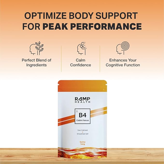 B4 - Supplement - Available in 6 Flavors - L-Theanine, Lemon Balm Extract, and More - 10 Count (10 Packets, Sunny Tang)