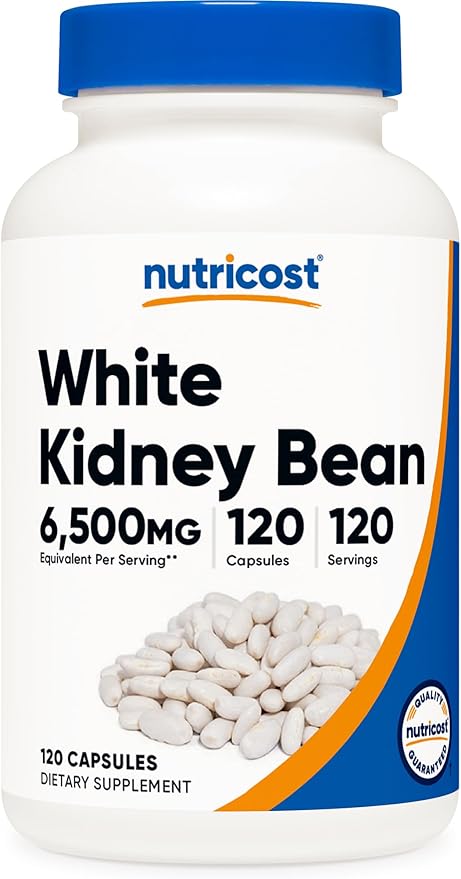 Nutricost White Kidney Beans Capsules 6,500mg Equivalent, 120 Capsules - Vegetarian Caps, Gluten Free and GMO Free
