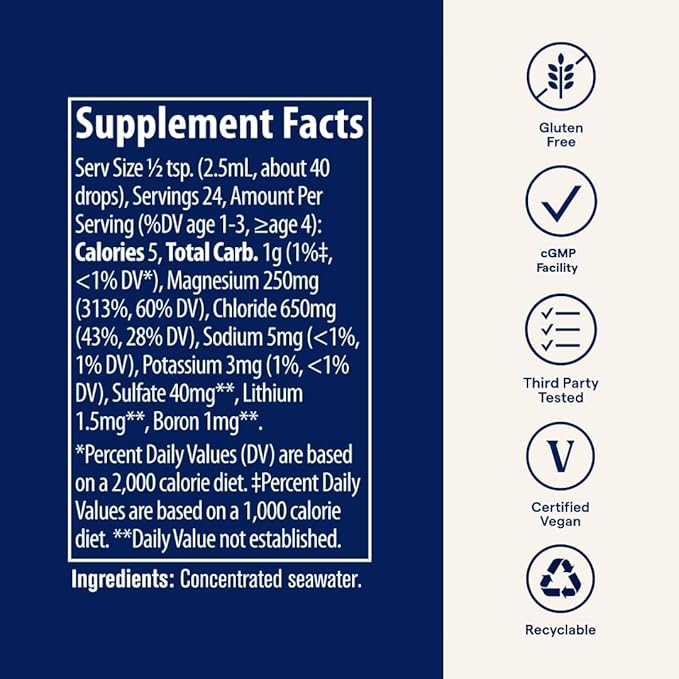 Trace Minerals ConcenTrace Trace Mineral Drops - Liquid Supplement for Bone & Joint Support - Aids Hydration & Electrolyte Restoration - Unflavored, 2 fl oz (24 Servings)