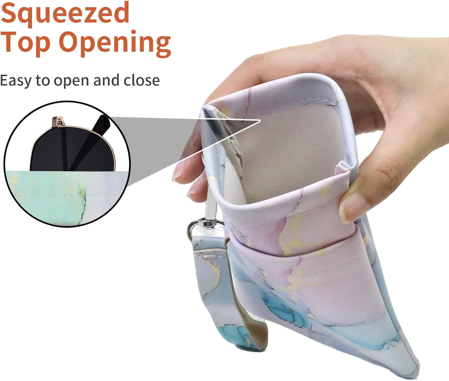 Double Eyeglass Case Soft Dual Glasses Case for Women Men Travel Squeeze Top Sunglasses Cases Eyeglasses Pouch